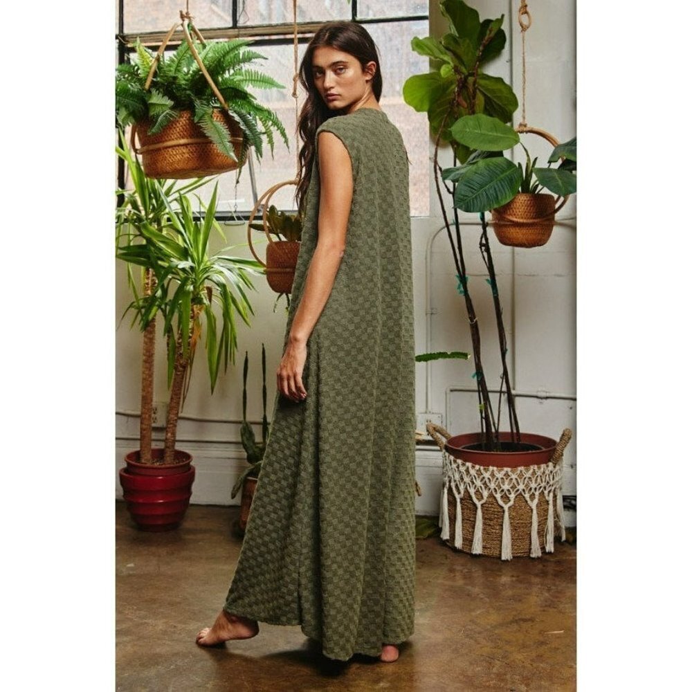 Nellie Checkered Jumpsuit in Olive - Picture 8 of 9